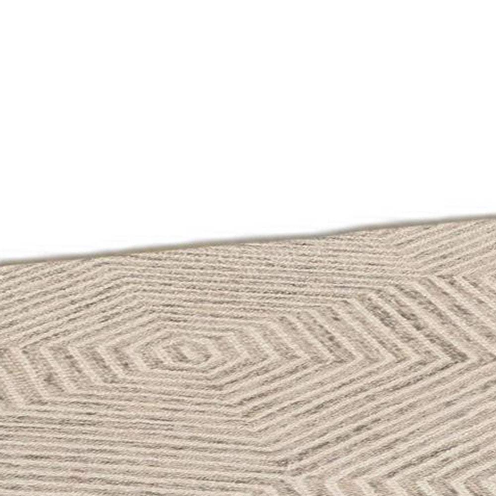 3' X 5' Ivory Geometric Hexagon Wool Area Rug - Homeroots - Flyclothing LLC