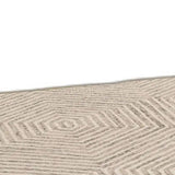 3' X 5' Ivory Geometric Hexagon Wool Area Rug - Homeroots