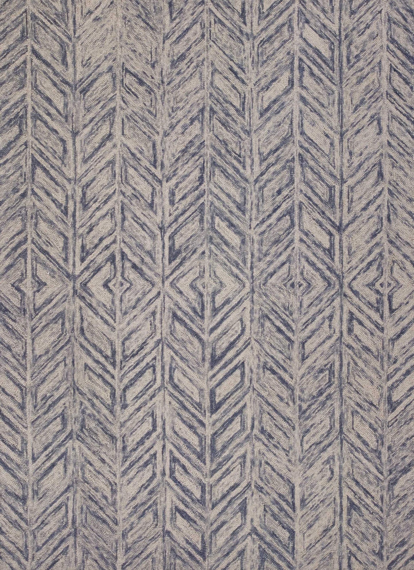 3' X 5' Blue Hand Tufted Herringbone Indoor Area Rug - Homeroots - Flyclothing LLC