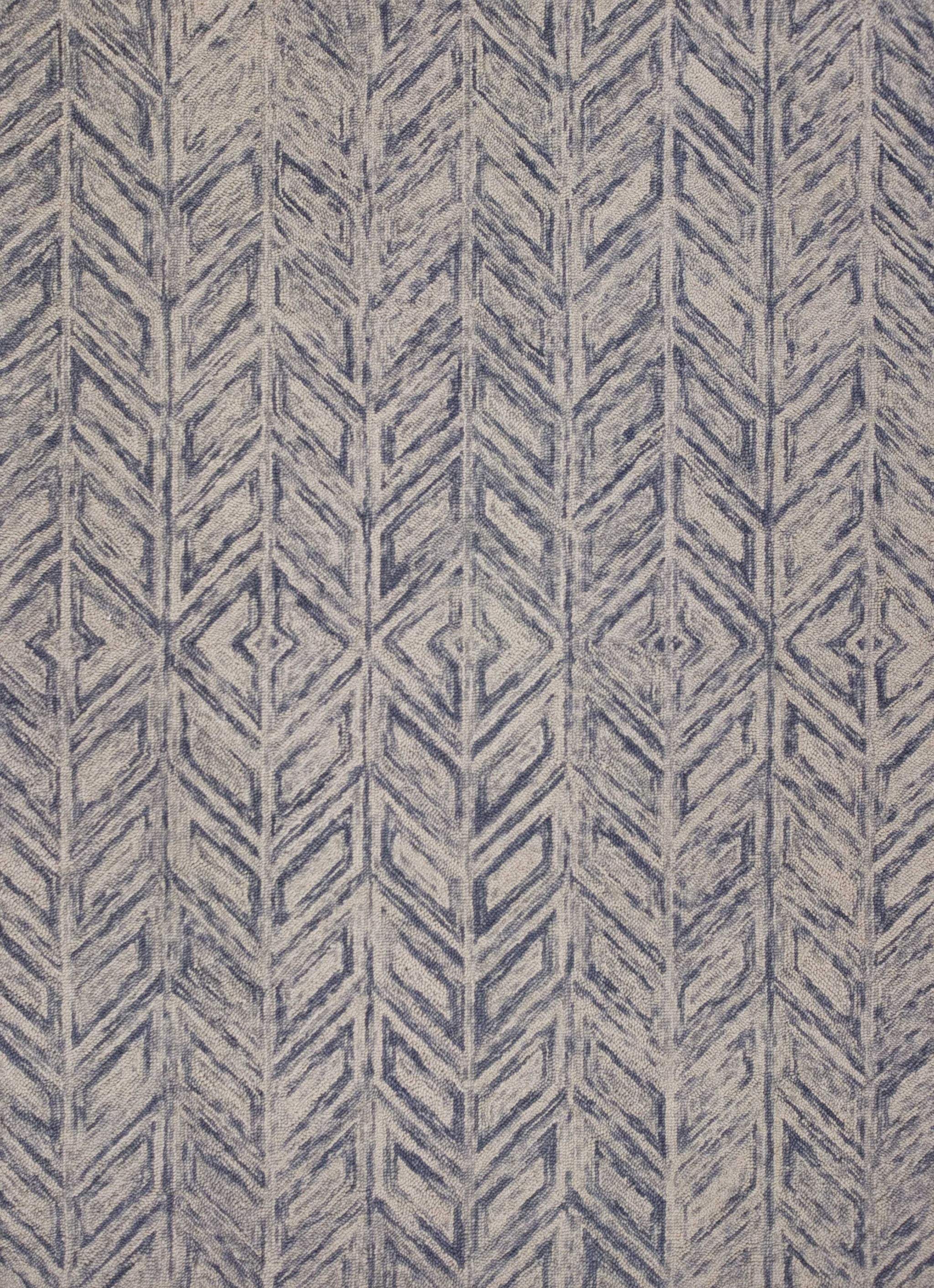 3' X 5' Blue Hand Tufted Herringbone Indoor Area Rug - Homeroots - Flyclothing LLC
