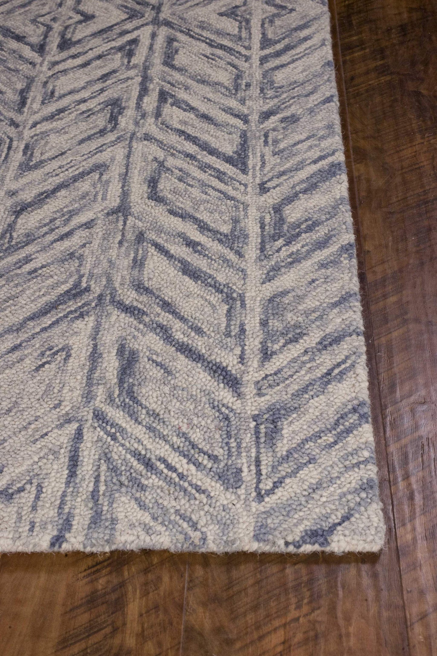 3' X 5' Blue Hand Tufted Herringbone Indoor Area Rug - Homeroots - Flyclothing LLC