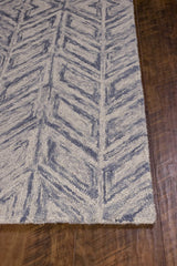 3' X 5' Blue Hand Tufted Herringbone Indoor Area Rug - Homeroots - Flyclothing LLC