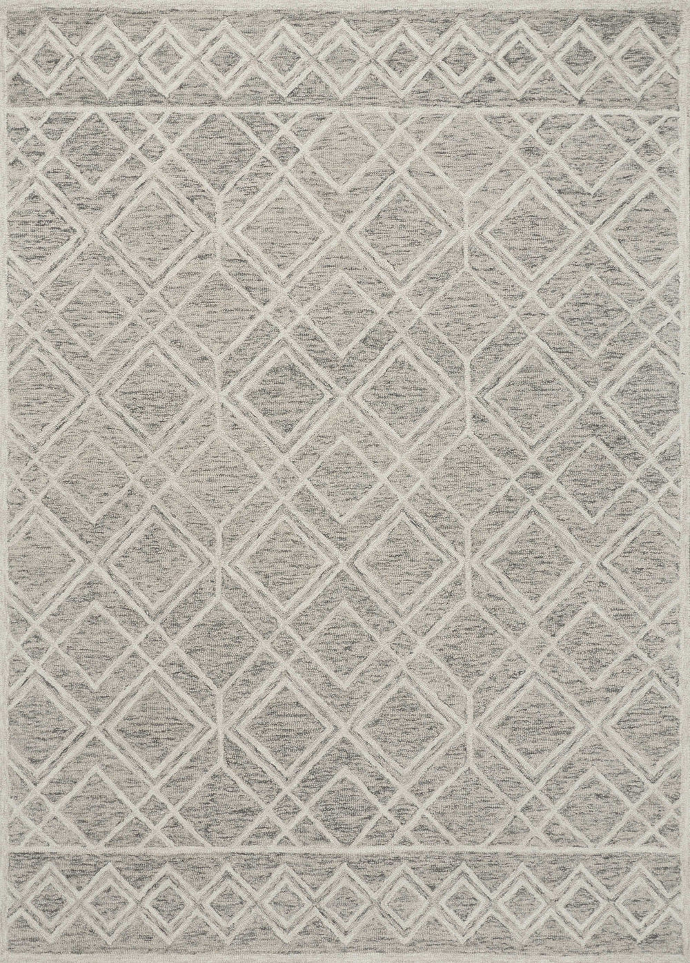 3' X 5' Sand Geometric Diamond Wool Area Rug - Homeroots