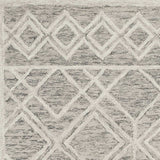 3' X 5' Sand Geometric Diamond Wool Area Rug - Homeroots