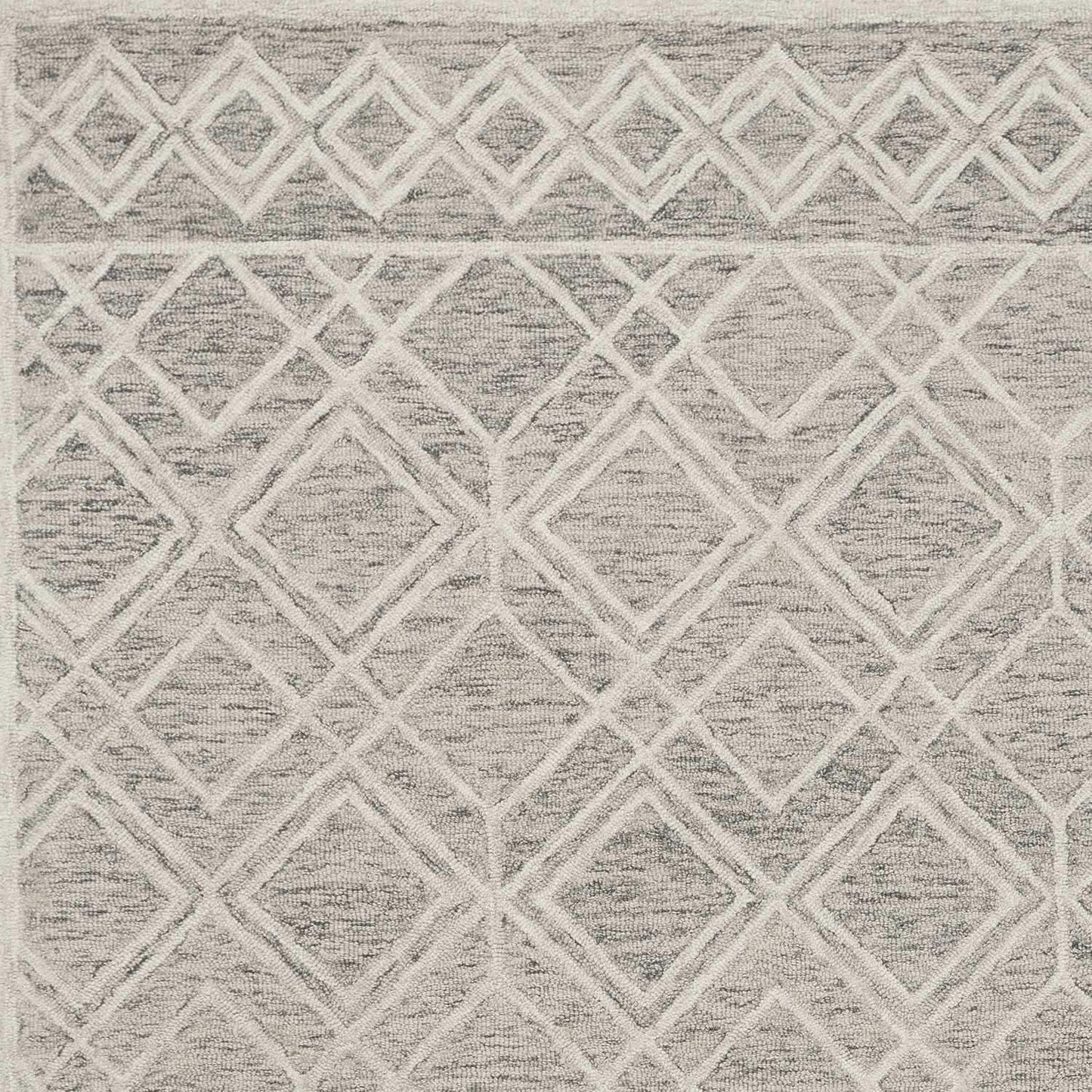 3' X 5' Sand Geometric Diamond Wool Area Rug - Homeroots - Flyclothing LLC