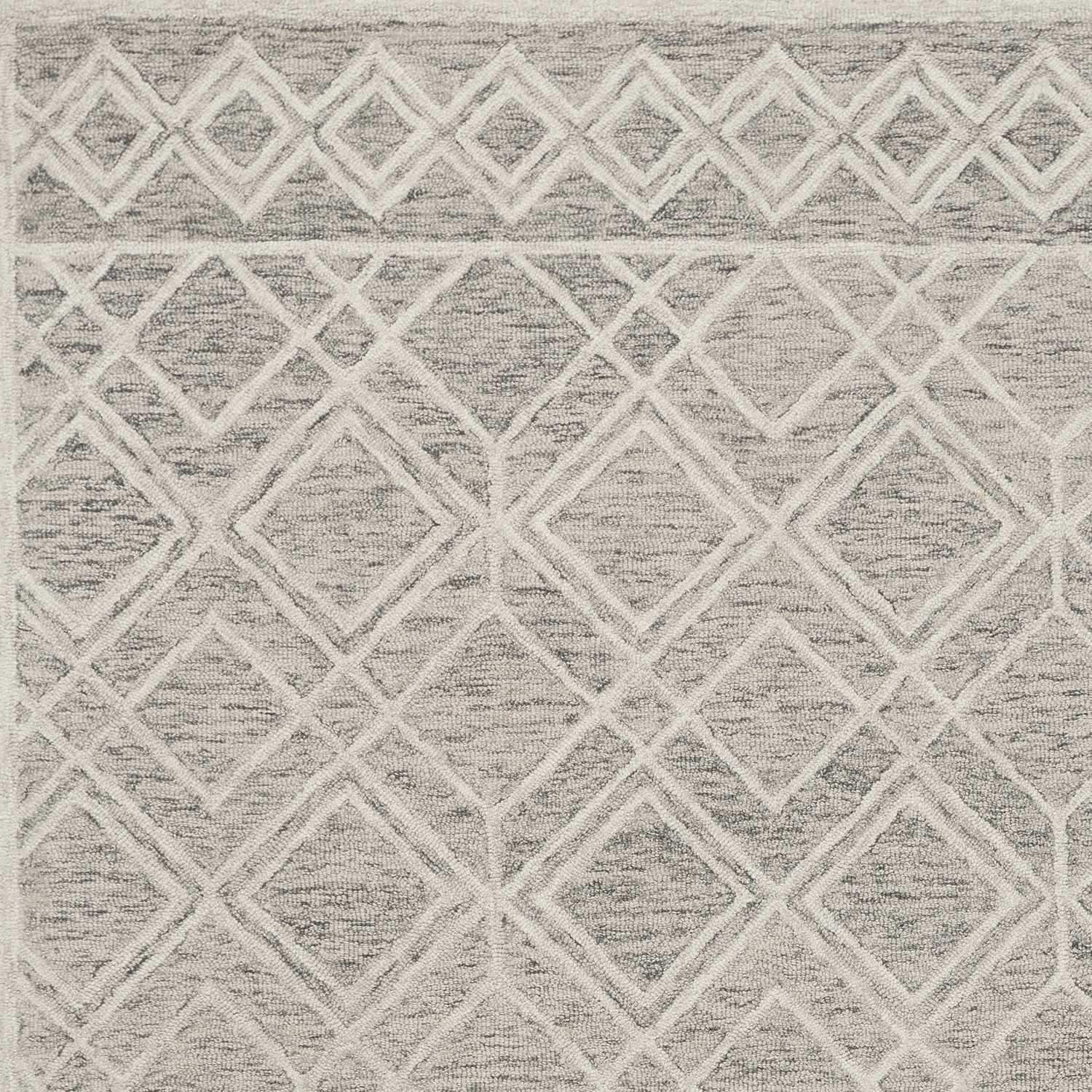 3' X 5' Sand Geometric Diamond Wool Area Rug - Homeroots - Flyclothing LLC
