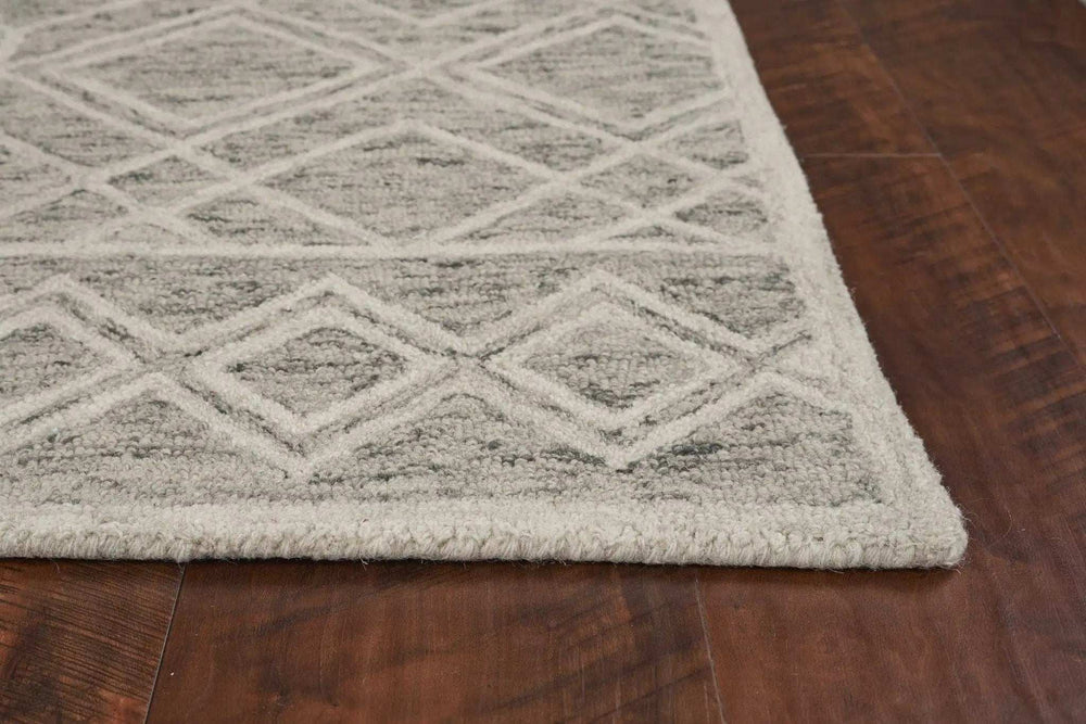3' X 5' Sand Geometric Diamond Wool Area Rug - Homeroots - Flyclothing LLC