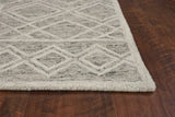 3' X 5' Sand Geometric Diamond Wool Area Rug - Homeroots
