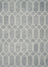 3' X 5' Slate Blue Hand Tufted Geometric Indoor Area Rug - Homeroots - Flyclothing LLC