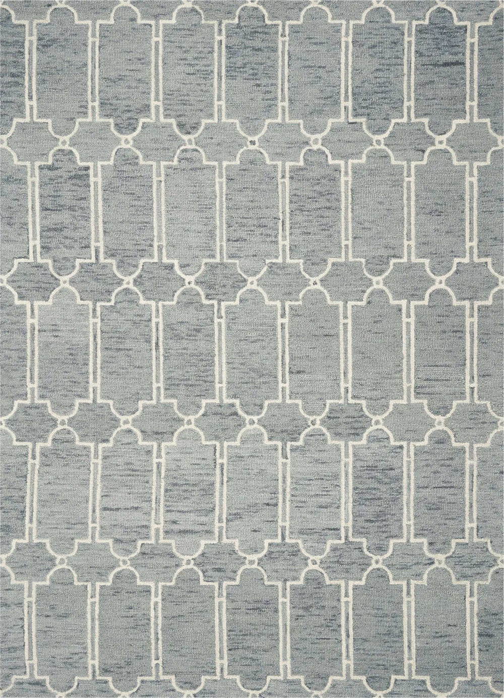 3' X 5' Slate Blue Hand Tufted Geometric Indoor Area Rug - Homeroots - Flyclothing LLC