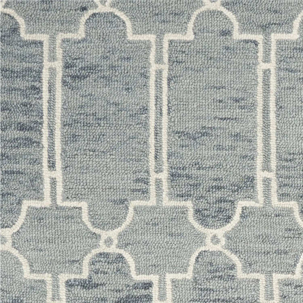 3' X 5' Slate Blue Hand Tufted Geometric Indoor Area Rug - Homeroots - Flyclothing LLC