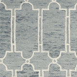 3' X 5' Slate Blue Hand Tufted Geometric Indoor Area Rug - Homeroots