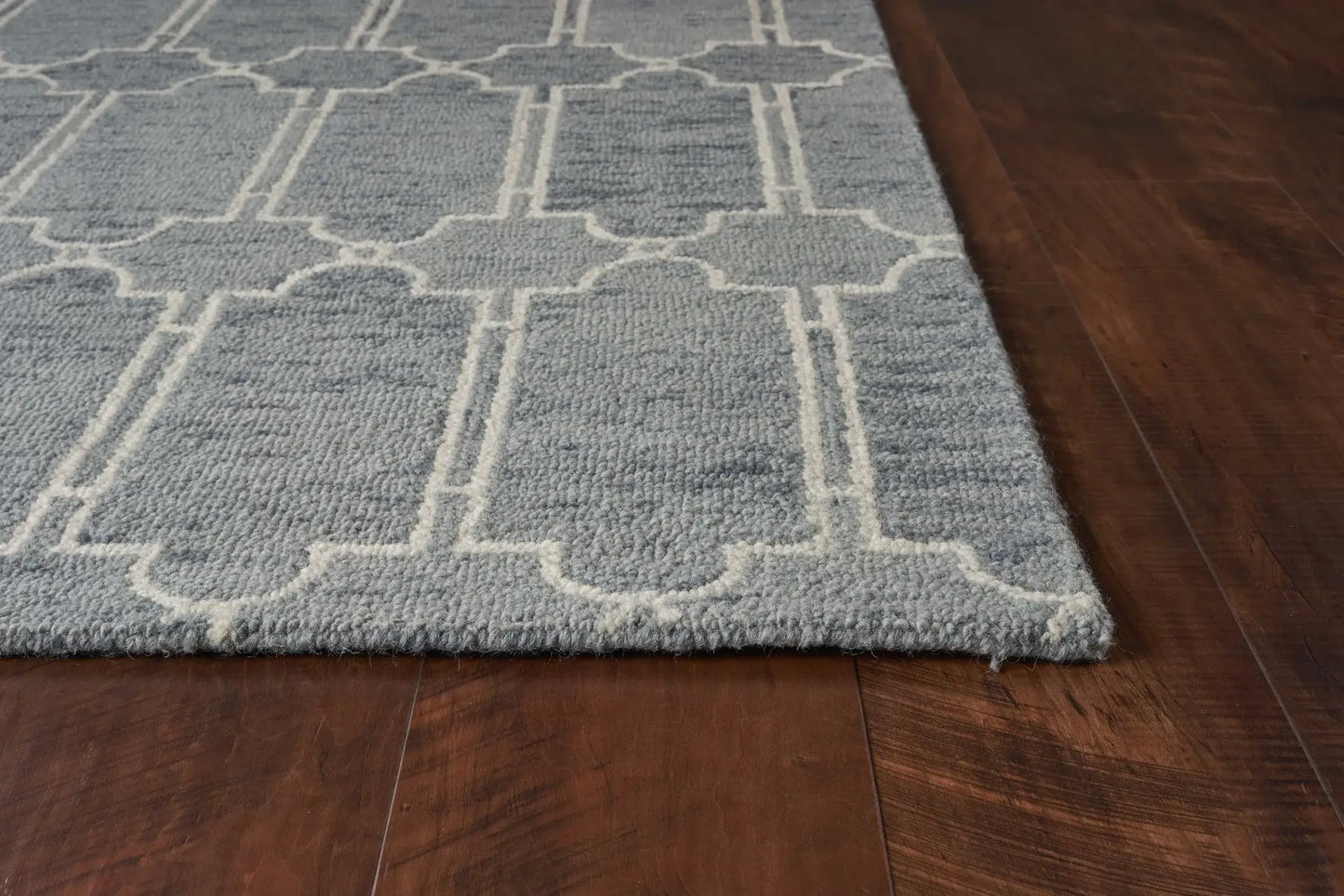 3' X 5' Slate Blue Hand Tufted Geometric Indoor Area Rug - Homeroots - Flyclothing LLC