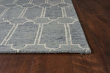 3' X 5' Slate Blue Hand Tufted Geometric Indoor Area Rug - Homeroots - Flyclothing LLC