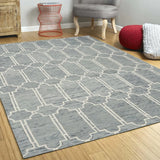 3' X 5' Slate Blue Hand Tufted Geometric Indoor Area Rug - Homeroots - Flyclothing LLC