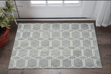 3' X 5' Slate Blue Hand Tufted Geometric Indoor Area Rug - Homeroots