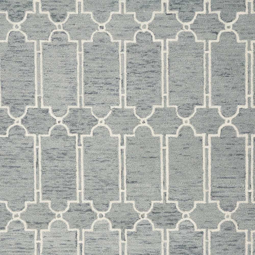 3' X 5' Slate Blue Hand Tufted Geometric Indoor Area Rug - Homeroots - Flyclothing LLC