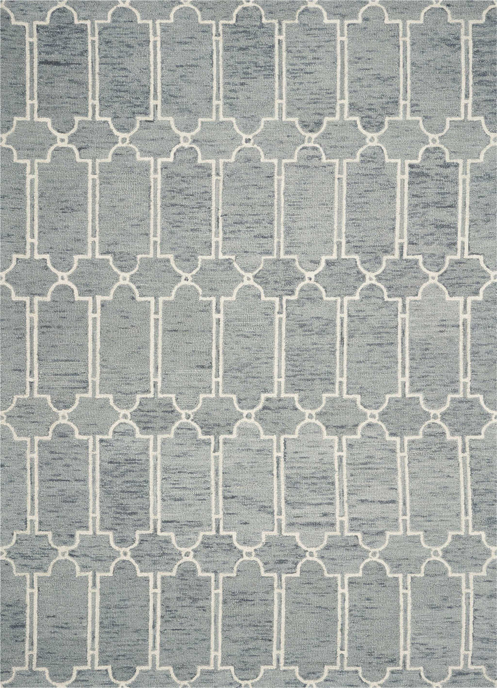 3' X 5' Slate Blue Hand Tufted Geometric Indoor Area Rug - Homeroots - Flyclothing LLC