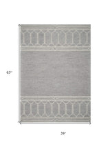 3' X 5' Grey Geometric Pattern Wool Area Rug - Homeroots - Flyclothing LLC