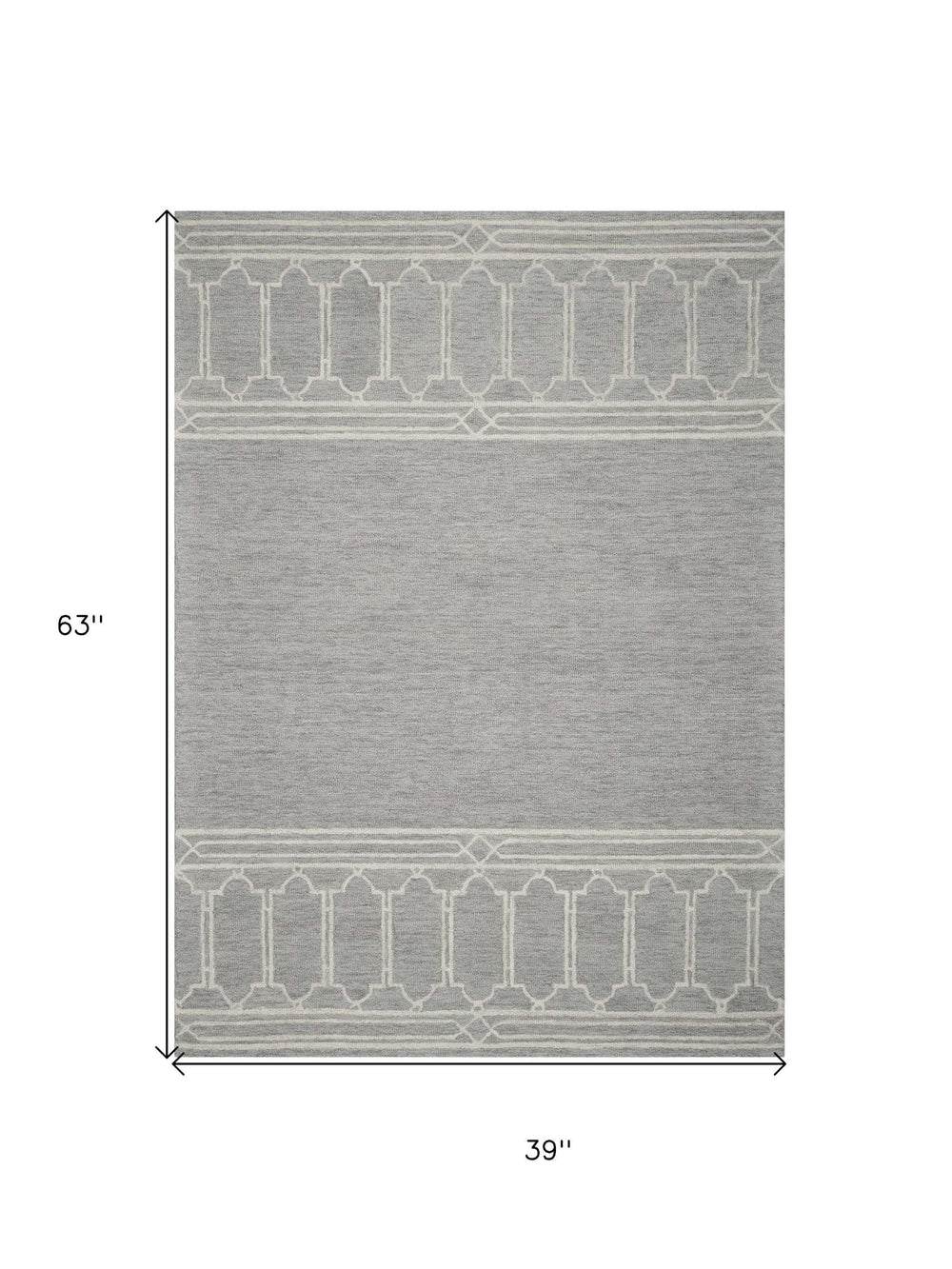 3' X 5' Grey Geometric Pattern Wool Area Rug - Homeroots - Flyclothing LLC