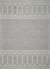 3' X 5' Grey Geometric Pattern Wool Area Rug