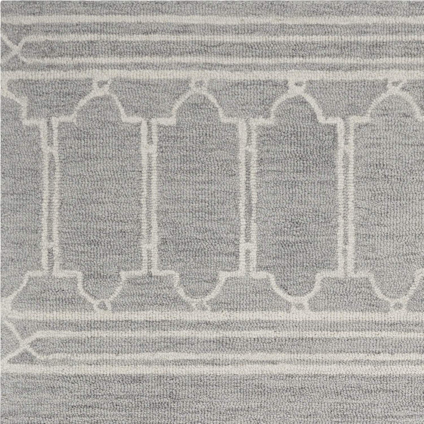 3' X 5' Grey Geometric Pattern Wool Area Rug - Homeroots - Flyclothing LLC