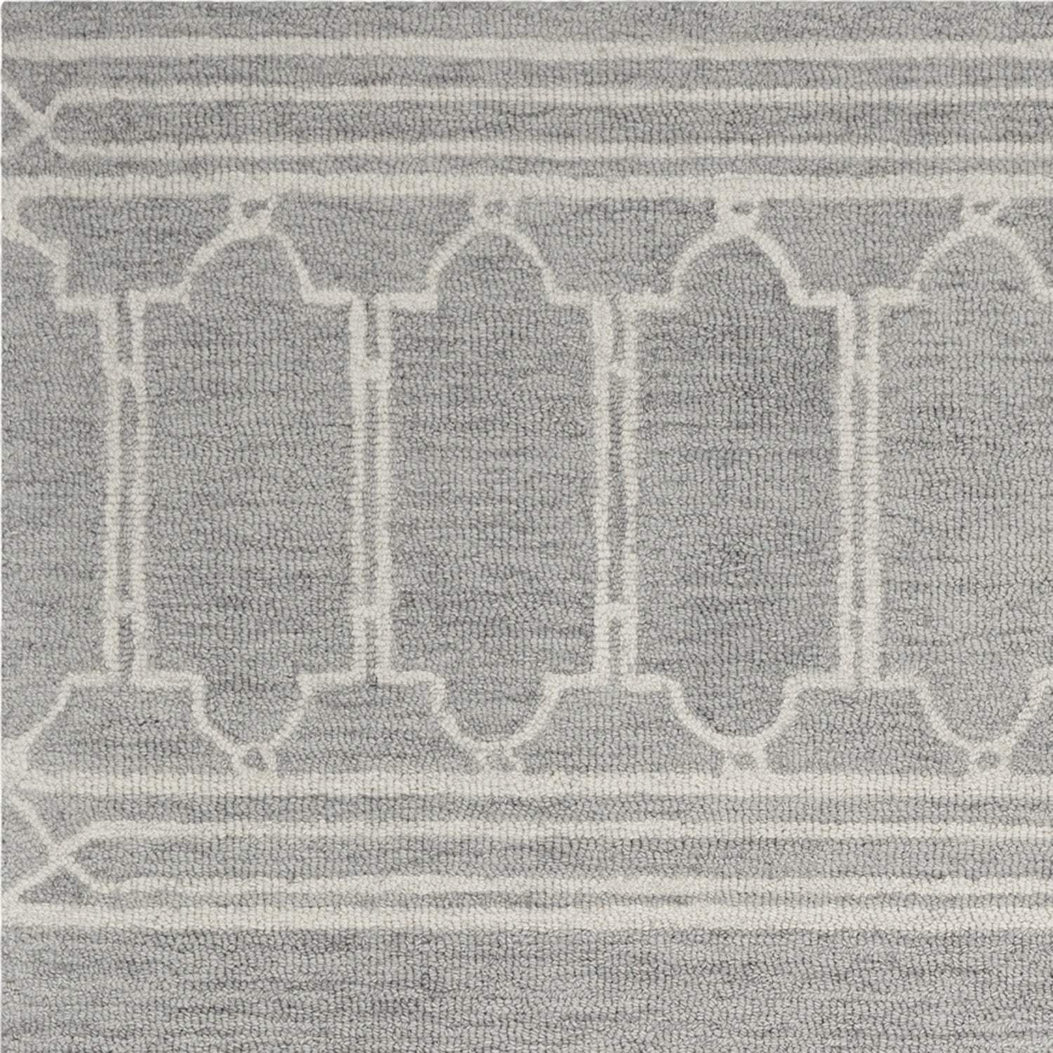3' X 5' Grey Geometric Pattern Wool Area Rug - Homeroots - Flyclothing LLC