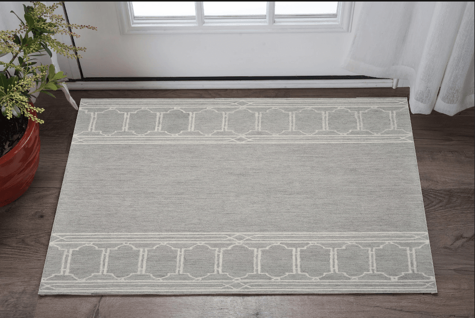 3' X 5' Grey Geometric Pattern Wool Area Rug - Homeroots - Flyclothing LLC