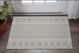 3' X 5' Grey Geometric Pattern Wool Area Rug - Homeroots