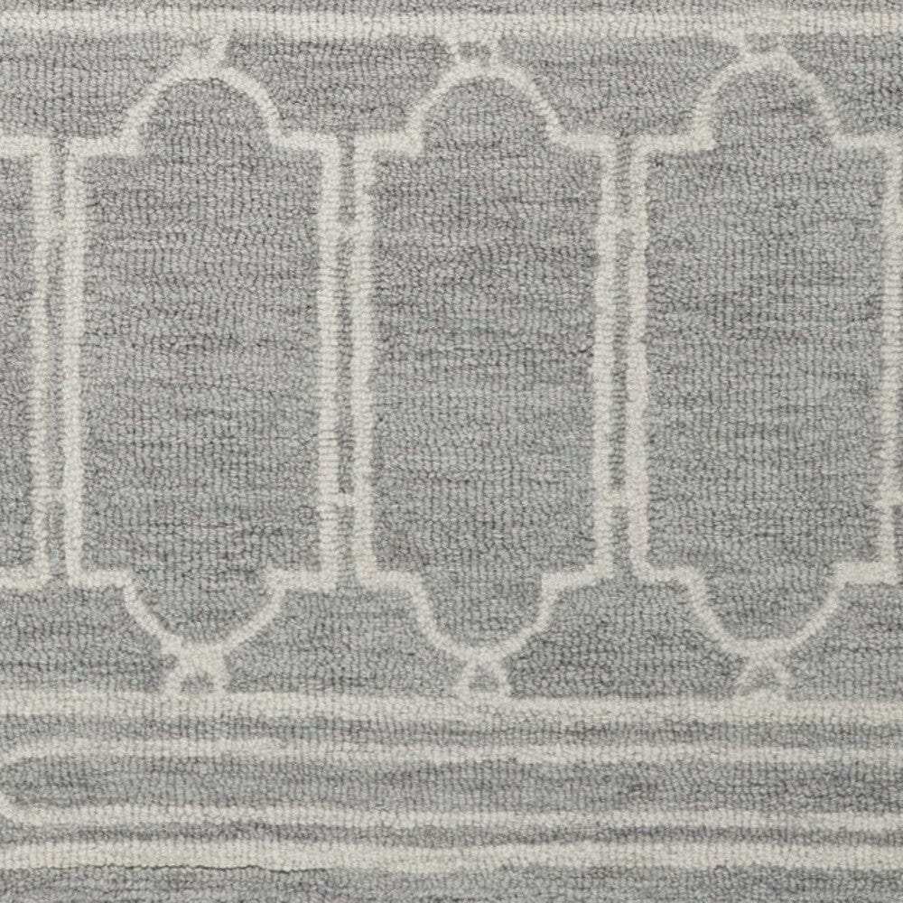 3' X 5' Grey Geometric Pattern Wool Area Rug - Homeroots - Flyclothing LLC
