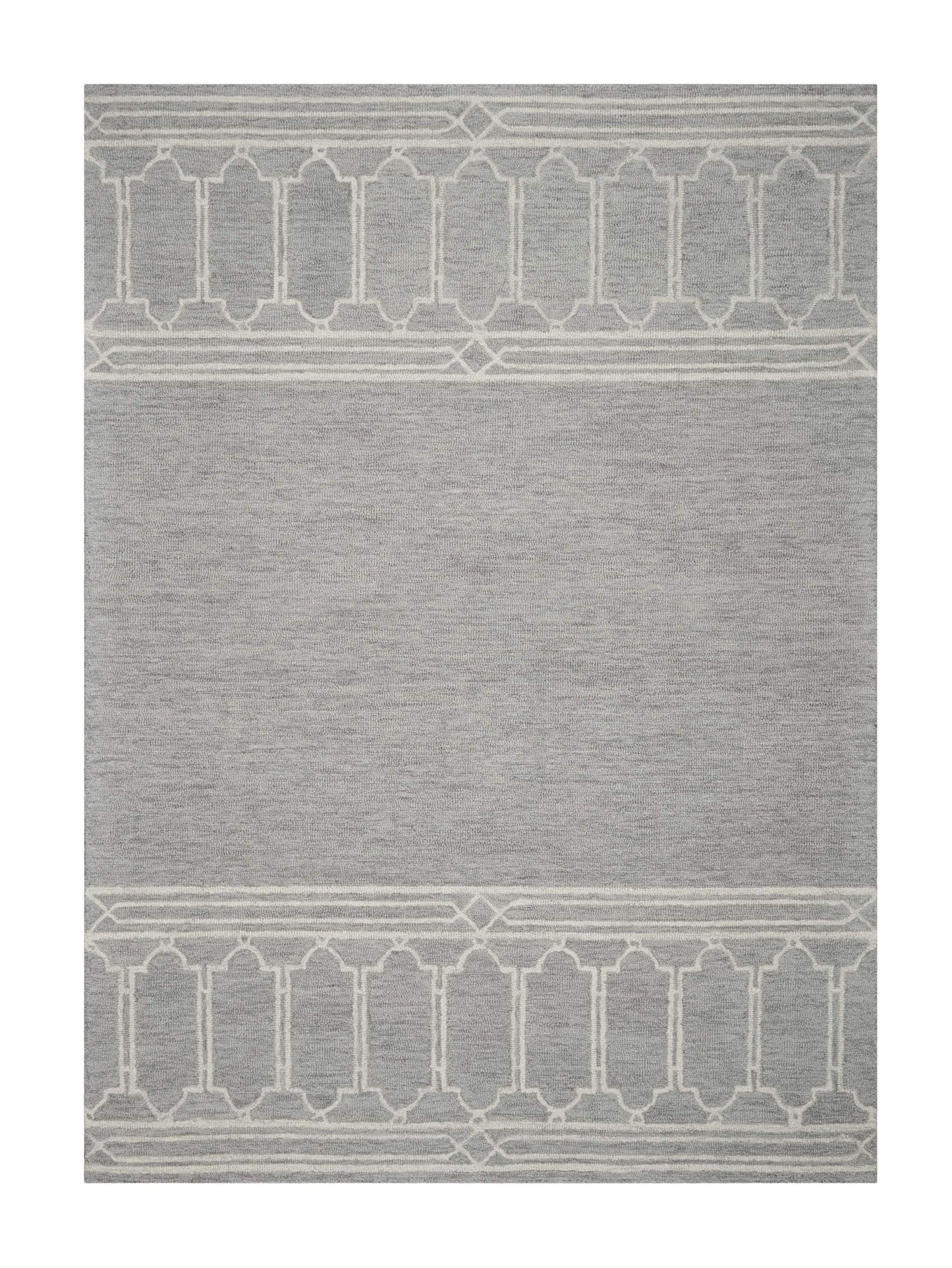3' X 5' Grey Geometric Pattern Wool Area Rug - Homeroots - Flyclothing LLC