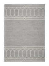 3' X 5' Grey Geometric Pattern Wool Area Rug - Homeroots - Flyclothing LLC