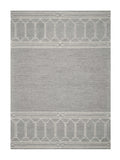 3' X 5' Grey Geometric Pattern Wool Area Rug - Homeroots