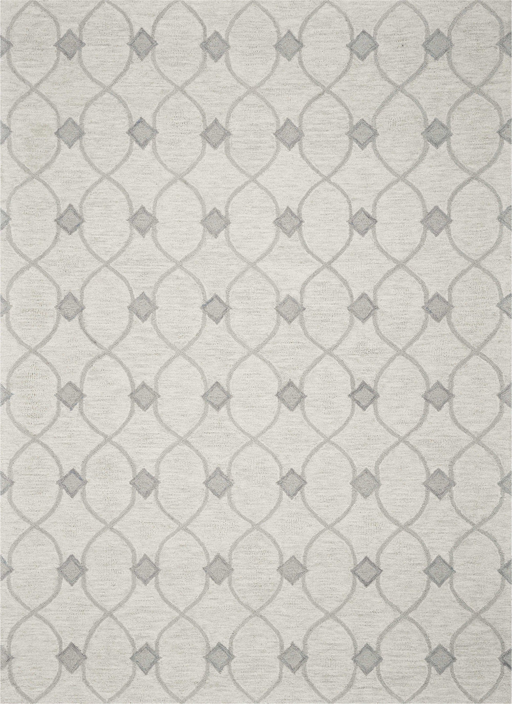 3' X 5' Ivory Hand Tufted Ogee Indoor Area Rug - Homeroots