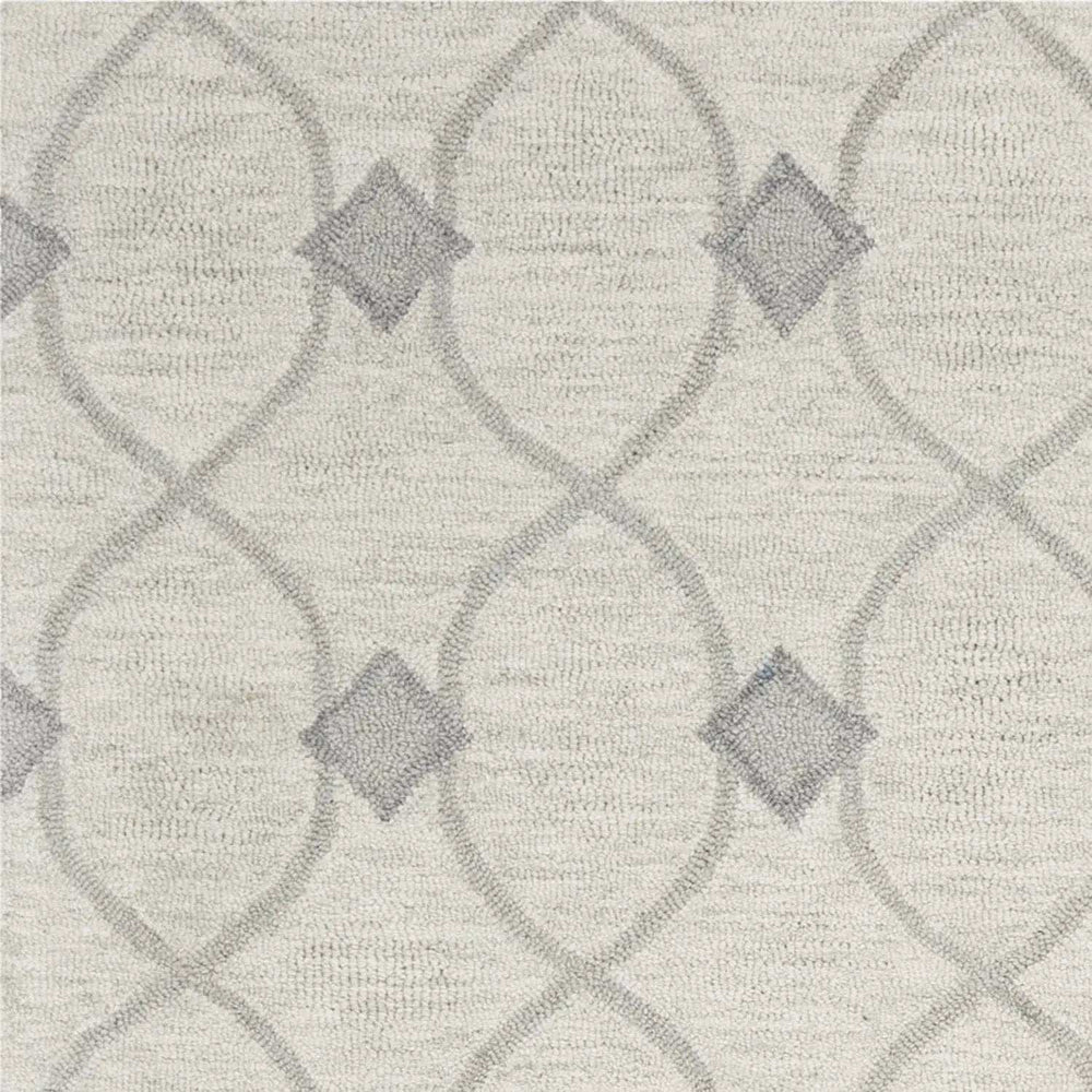 3' X 5' Ivory Hand Tufted Ogee Indoor Area Rug - Homeroots - Flyclothing LLC
