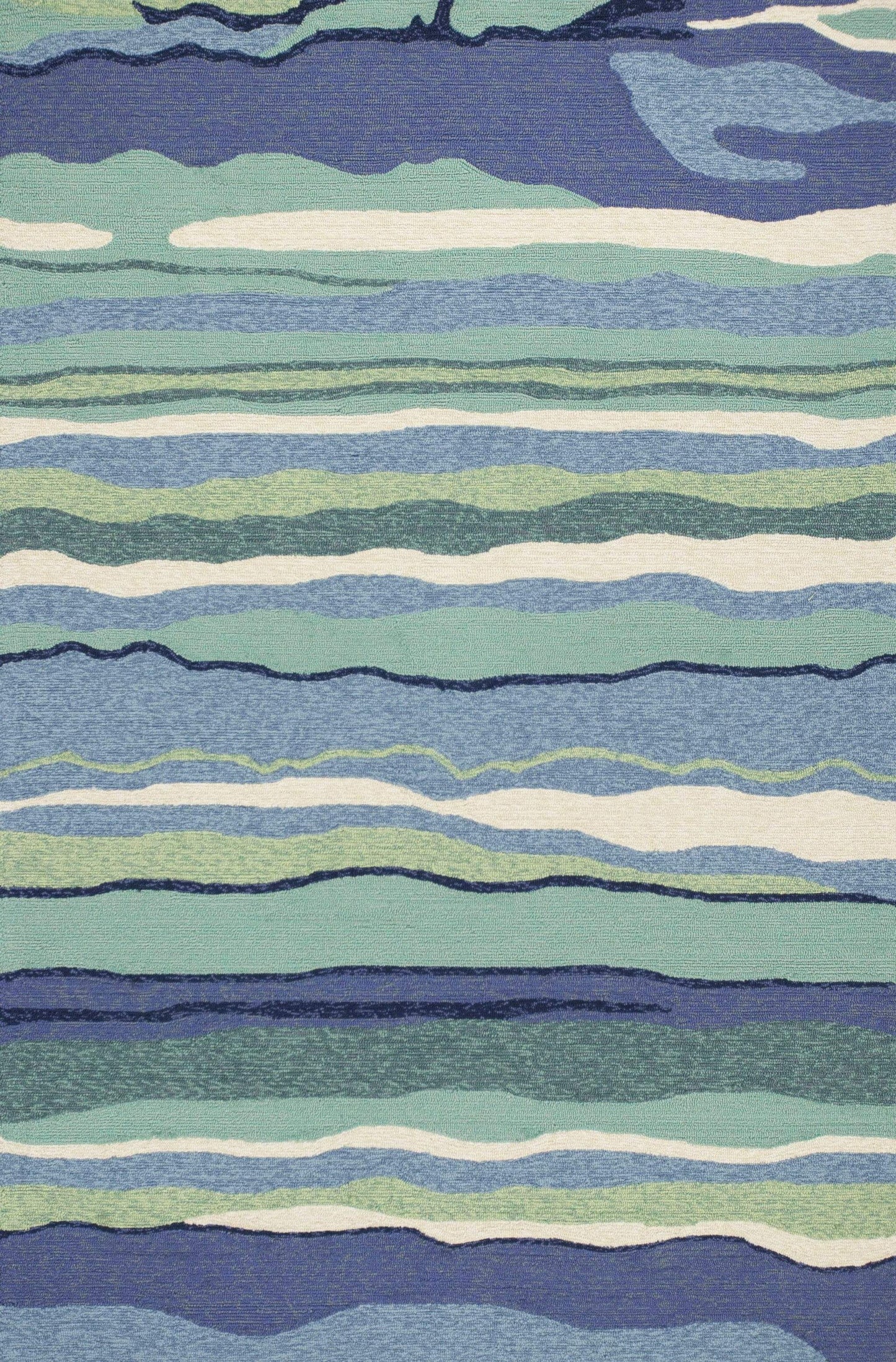 3' X 5' Blue and Ivory Abstract Handmade Indoor Outdoor Area Rug - Homeroots - Flyclothing LLC