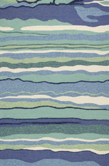 3' X 5' Blue and Ivory Abstract Handmade Indoor Outdoor Area Rug - Homeroots - Flyclothing LLC