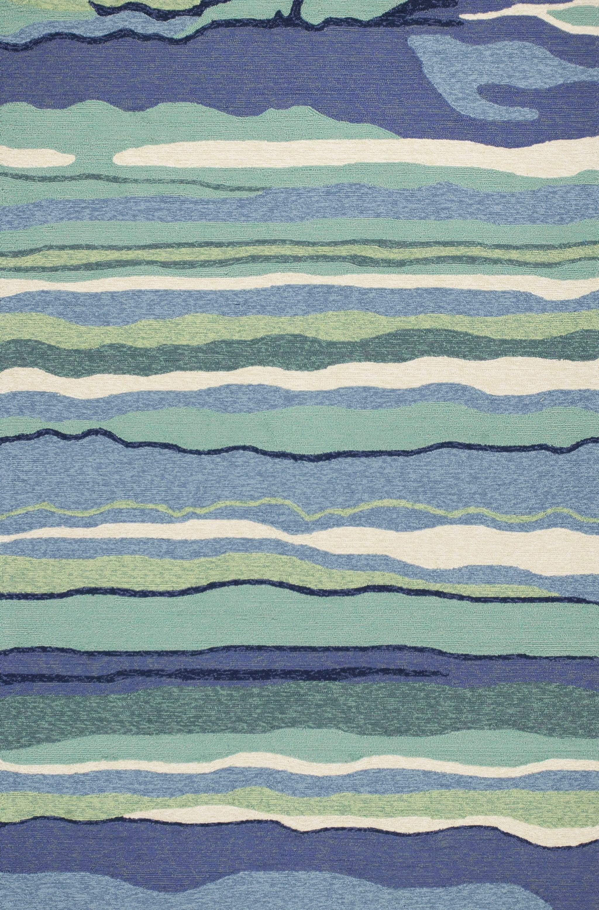 3' X 5' Blue and Ivory Abstract Handmade Indoor Outdoor Area Rug - Homeroots - Flyclothing LLC