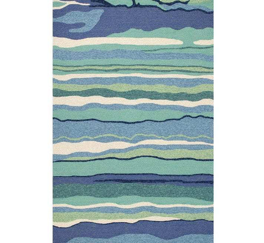 3' X 5' Blue and Ivory Abstract Handmade Indoor Outdoor Area Rug - Homeroots - Flyclothing LLC