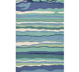 3' X 5' Blue and Ivory Abstract Handmade Indoor Outdoor Area Rug - Homeroots