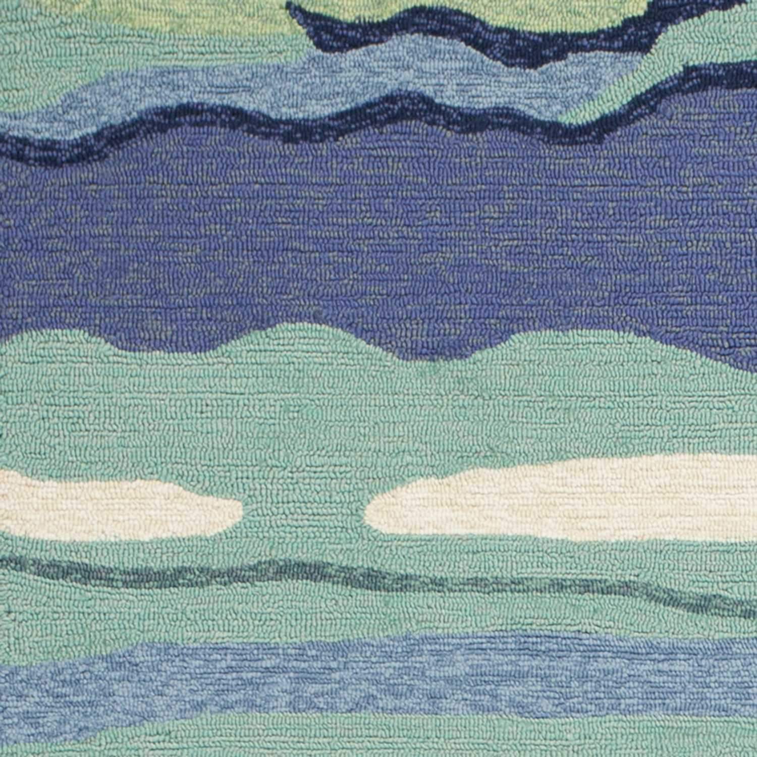3' X 5' Blue and Ivory Abstract Handmade Indoor Outdoor Area Rug - Homeroots - Flyclothing LLC