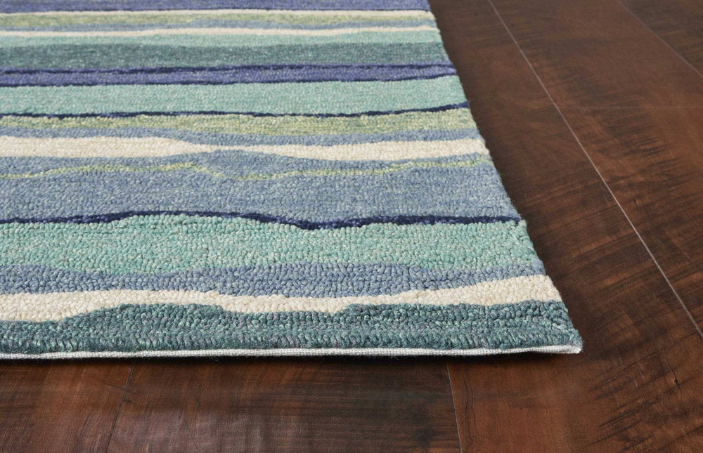 3' X 5' Blue and Ivory Abstract Handmade Indoor Outdoor Area Rug - Homeroots - Flyclothing LLC