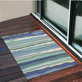 3' X 5' Blue and Ivory Abstract Handmade Indoor Outdoor Area Rug - Homeroots