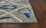 3' X 5' Gray Abstract Handmade Indoor Outdoor Area Rug - Homeroots
