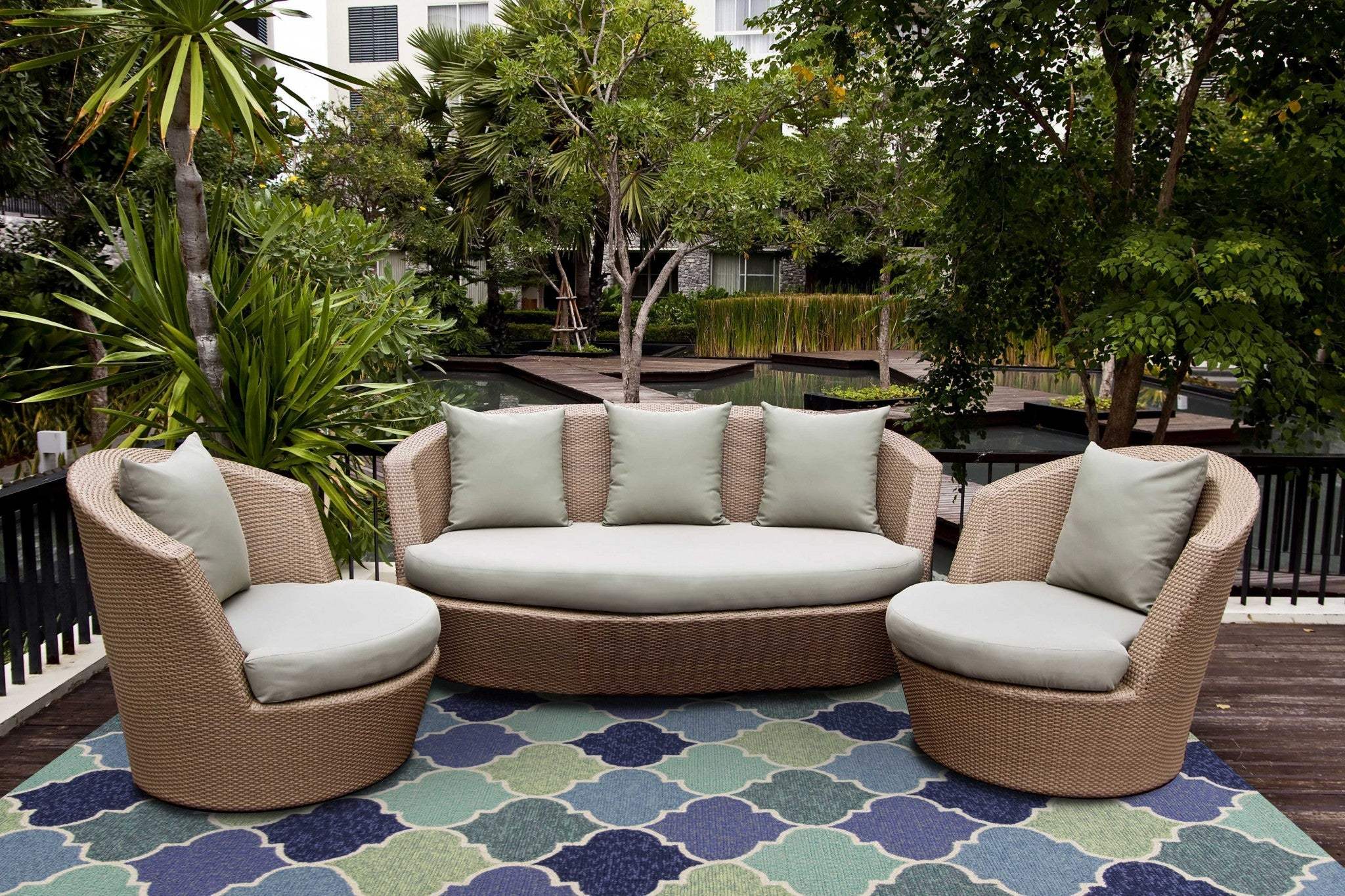 3' X 5' Blue Trellis Hand Tufted Area Rug - Homeroots - Flyclothing LLC