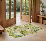 3' X 5' Sand Tropical Botanical Hand Tufted Area Rug - Homeroots