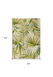 3' X 5' Sand Tropical Botanical Hand Tufted Area Rug - Homeroots