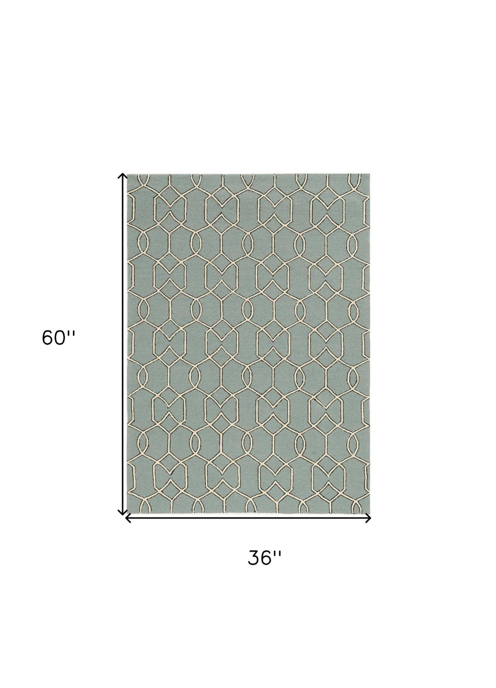 3' X 5' Green and Ivory Hand Hooked Area Rug - Homeroots - Flyclothing LLC