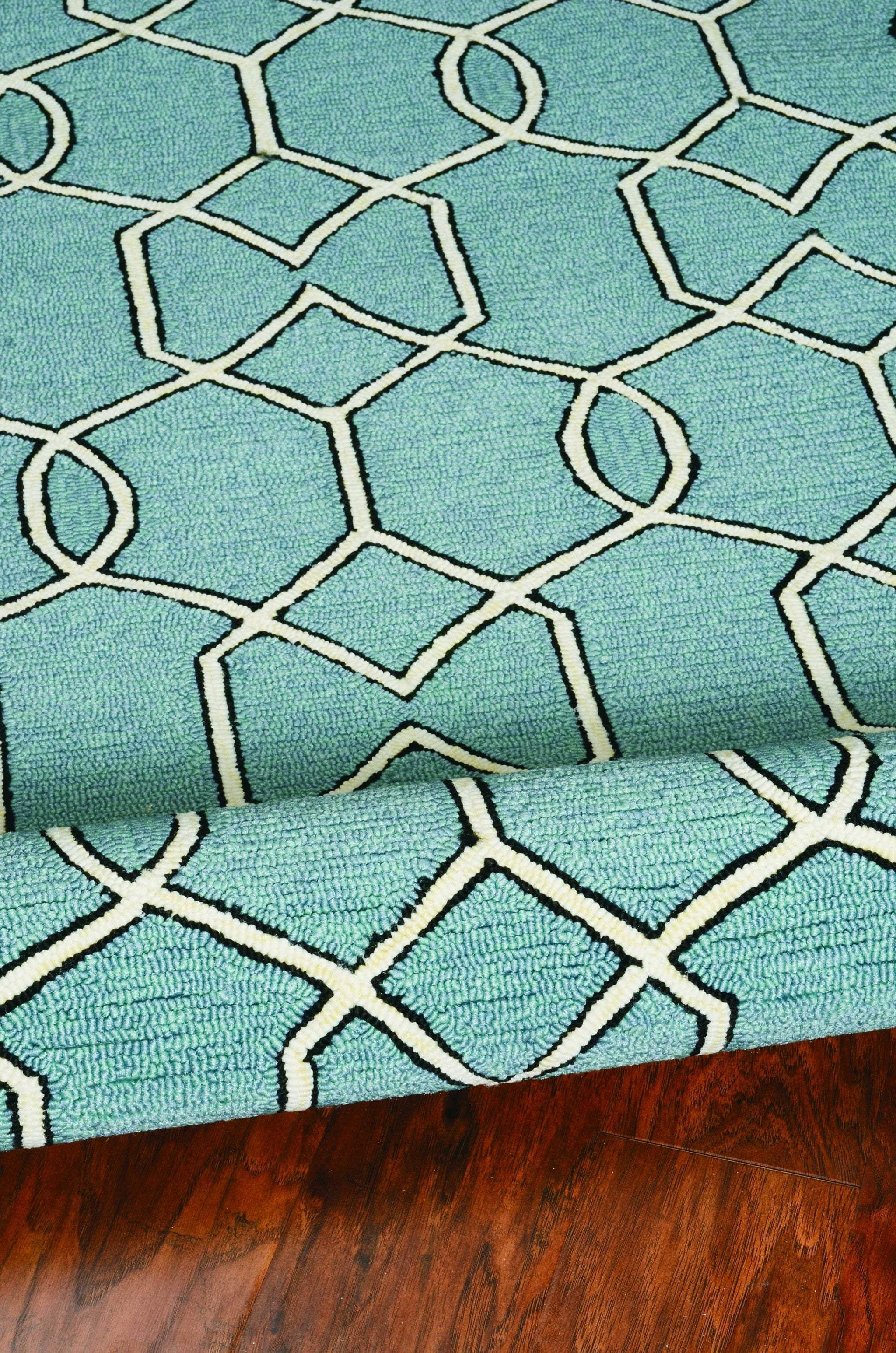3' X 5' Green and Ivory Hand Hooked Area Rug - Homeroots - Flyclothing LLC