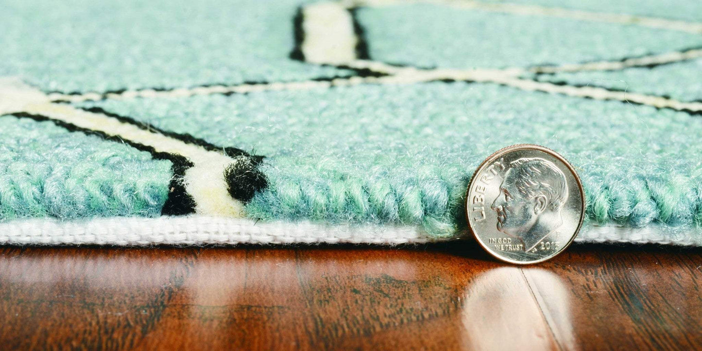 3' X 5' Green and Ivory Hand Hooked Area Rug - Homeroots - Flyclothing LLC